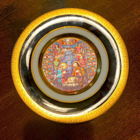 VINTAGE DUFEX ART 24K GOLD TRIM 6" Plate - Picture 1 of 2